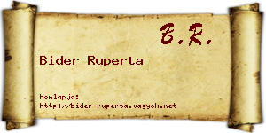 Bider Ruperta névjegykártya